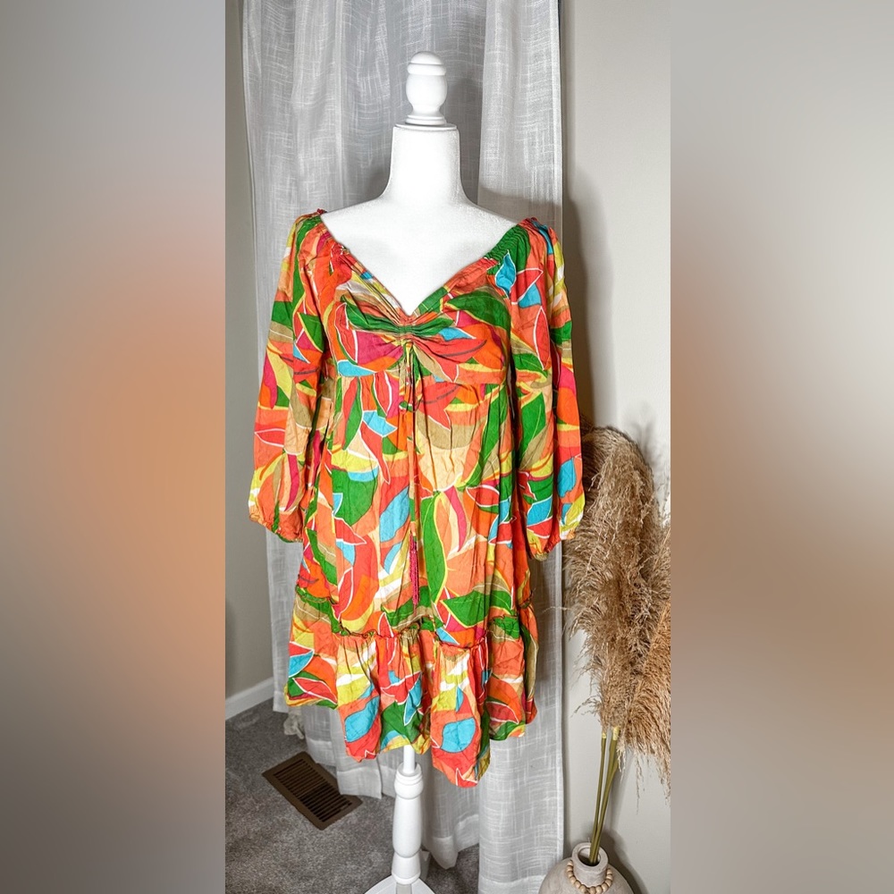 *❤️Blue Island Colorful Beach Dress Cover-up🧡